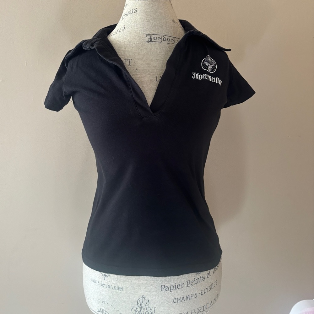 Jagermeister Women's Black V-Neck Tee
